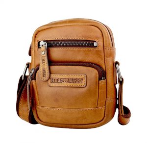 Praktisk lædertaske, kompakt lædertaske, kompakt crossbody taske, crossbody taske, skuldertaske, dametaske, herretaske, unisex taske