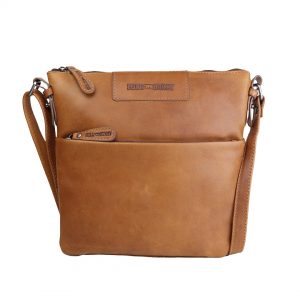 crossover, læder crossover, lædertaske, lædertaske i brun, brun læder taske, dametaske, skindtaske