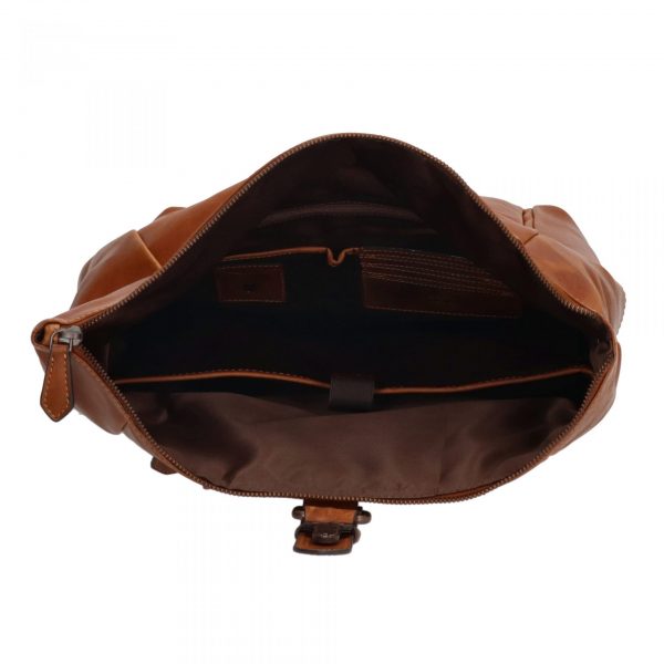 læder rygsæk med foldet top, rygsæk i læder, rygsæk med plads til bærbar, arbejdstaske, rejsetaske, hverdagstaske