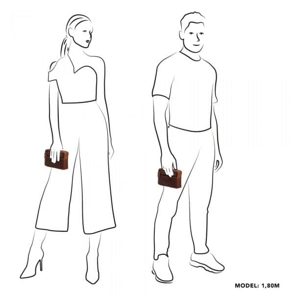 brun håndtaske i læder, håndtaske, til herrer, håndtaske unisex, clutch taske, taske til rejsedokumenter