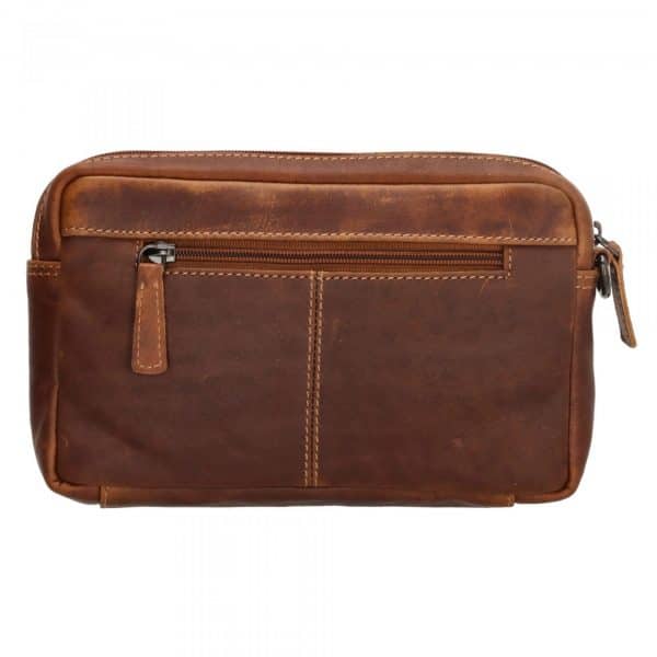 brun håndtaske i læder, håndtaske, til herrer, håndtaske unisex, clutch taske, taske til rejsedokumenter