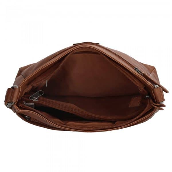 Skuldertasske med justerbar skulderrem, lædertaske, brun crossbody taske i læder, hverdagstaske, stor skuldertaske