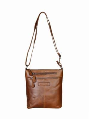 skuldertaske i flot læder, lædertaske, taske med justerbar rem, lædertaske, crossbody taske, hverdagstaske