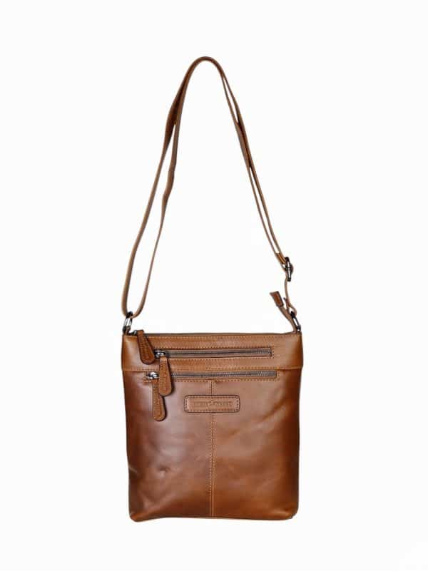 skuldertaske i flot læder, lædertaske, taske med justerbar rem, lædertaske, crossbody taske, hverdagstaske