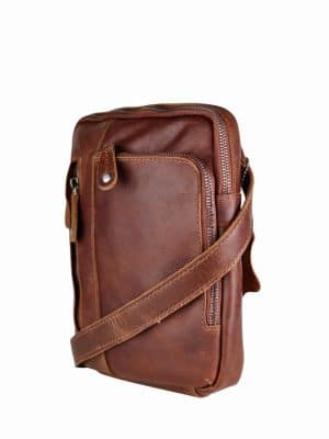 Unisex crossbody taske, crossbody taske i læder, lædertaske med lang rem, lædertaske i blødt læder