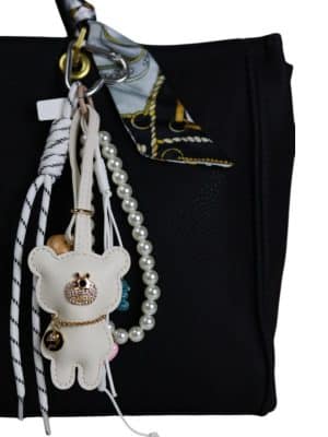 bag charm med bjørn, taskepynt, pynt til nøglering, nøglering