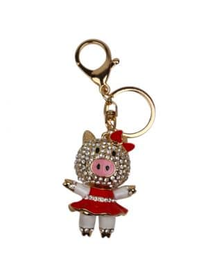 Bag charm ballerina, Bag charm gris, taskepynt ballerina, taskepynt, bag charm, bag charm med similisten, charm til tasken, nøglering, pynt til nøglering.