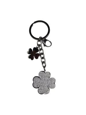 Bag charm firkløver, taskepynt firkløver, taskepynt, bag charm, taske accessory, taske trend, nøglering, pynt til nøglering, pynt til taske.