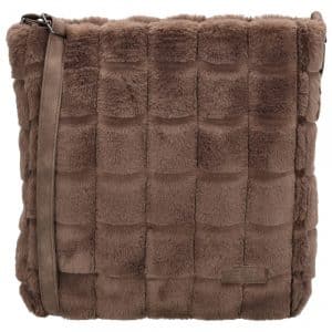 Skuldertaske i kunstpels, taske i faux fur, blød skuldertaske, trendy taske i fake fur, crossbody taske i kunstpels