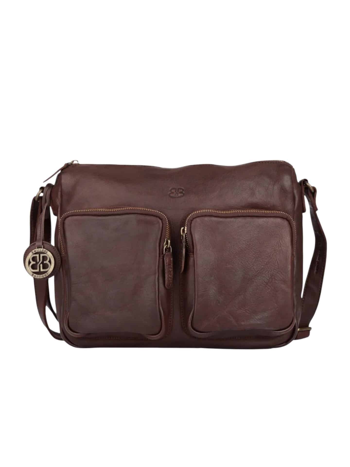 Photoroom_20260117_155546 Crossbody taske med to forlommer, lædertaske med flere lommer, hverdagtaske i læder, lædertaske, rummelig lædertaske