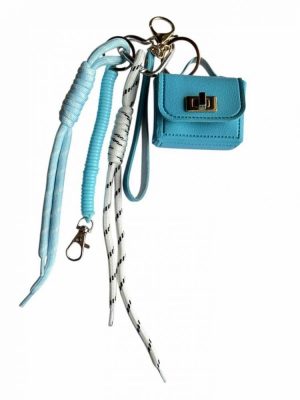 Bag charm med lille taske, bag charm, nøglering, taskepynt, etui til earpods, case til earpods