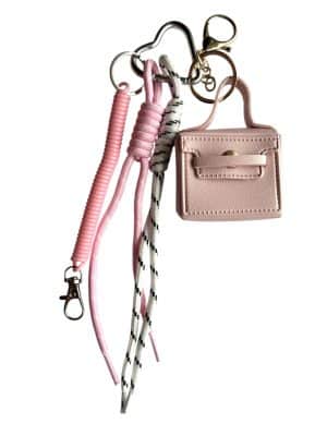 Bag charm med lille taske, bag charm, nøglering, taskepynt, etui til earpods, case til earpods