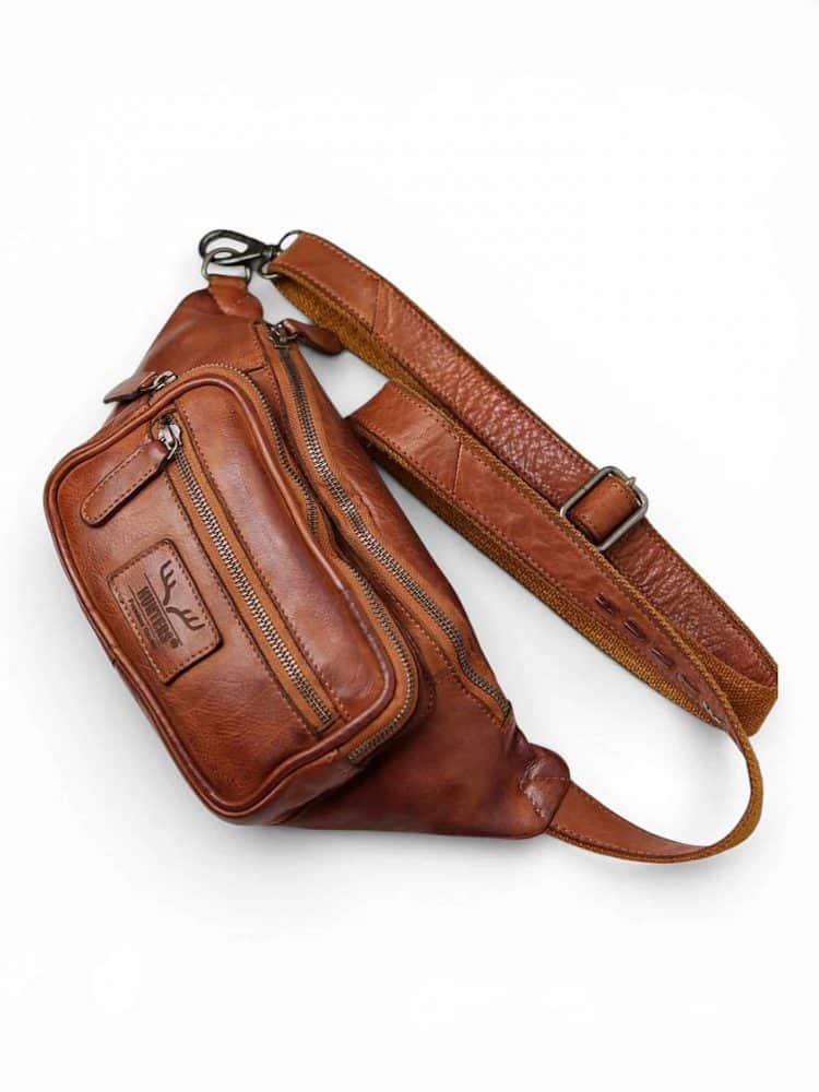 Photoroom_20260723_150752 Bumbag i læder med forlomme, bumbag i læder, læder bumbag, bæltetaske i læder, læder bæltetaske, crossbody taske i læder