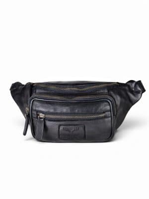 Bumbag i læder med forlomme, bumbag i læder, læder bumbag, bæltetaske i læder, læder bæltetaske, crossbody taske i læder