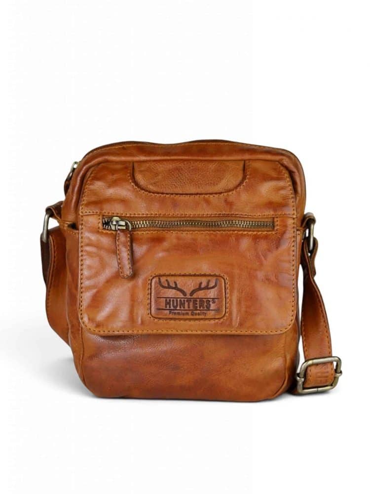 Crossbody taske i vasket læder med justerbar rem, crossbody taske i blødt læder, lædertaske med lang rem