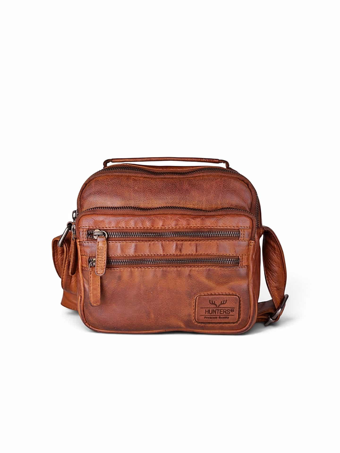 crossover taske i vasket læder, crossbody taske i vasket læder, lædertaske med lang rem, lille skuldertaske i læder, unisex taske i læder, herretaske i læder, dametaske i læder