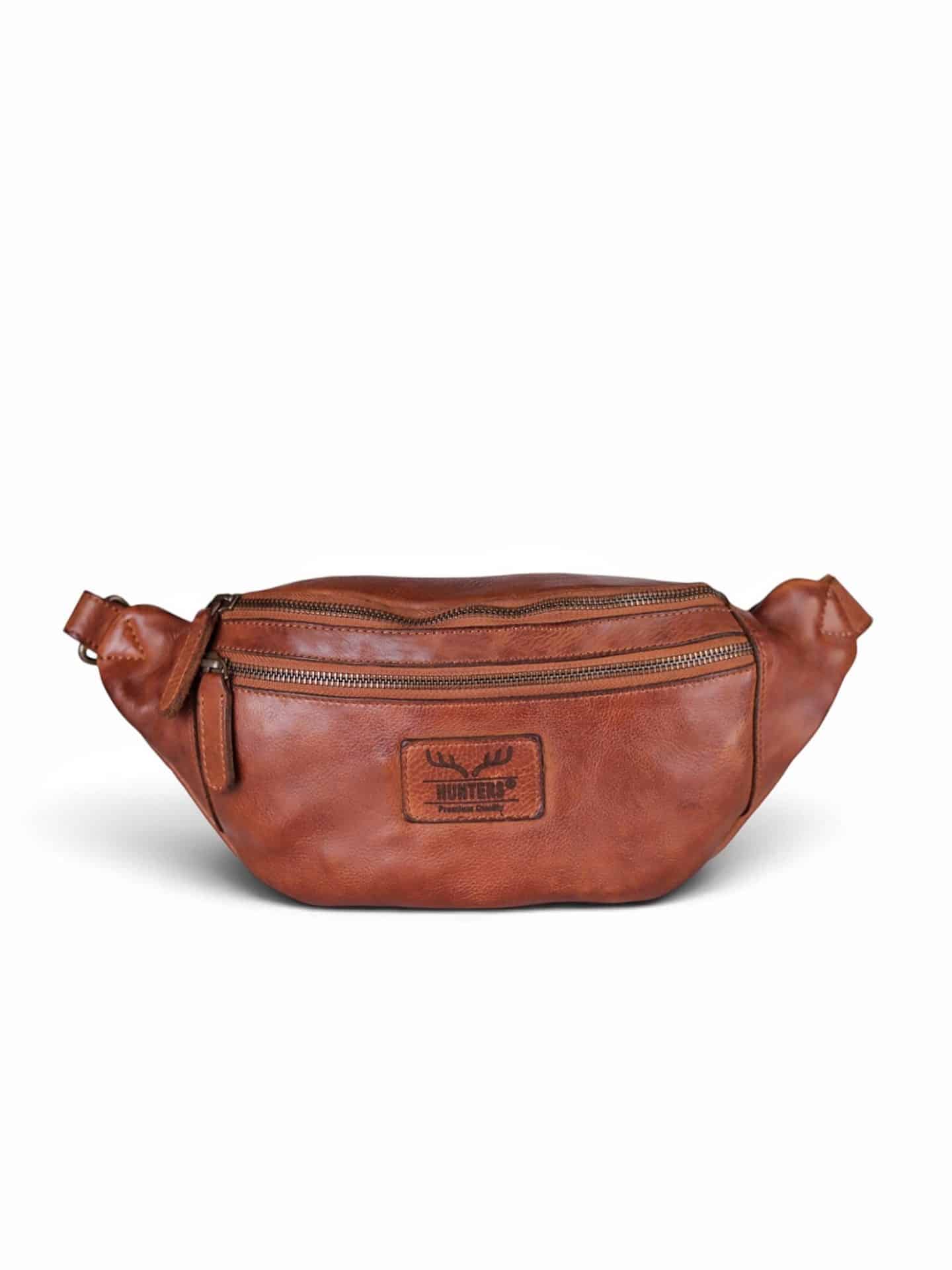 bumbag med god plads, bumbag i vasket læder, bumbag i blødt læder, læder bumbag